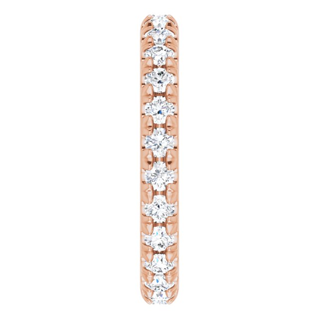 14K Rose Natural Diamond French-Set Eternity Band