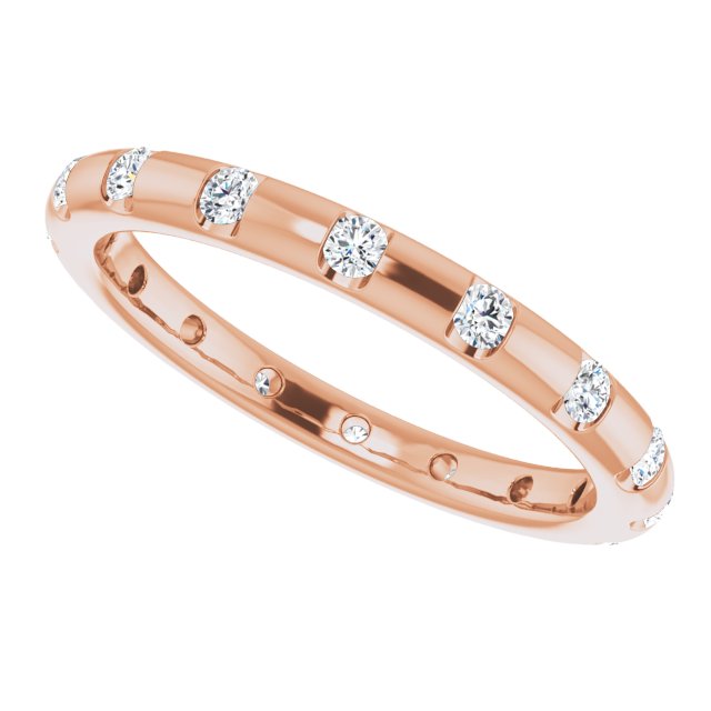 14K Rose Diamond Eternity Band
