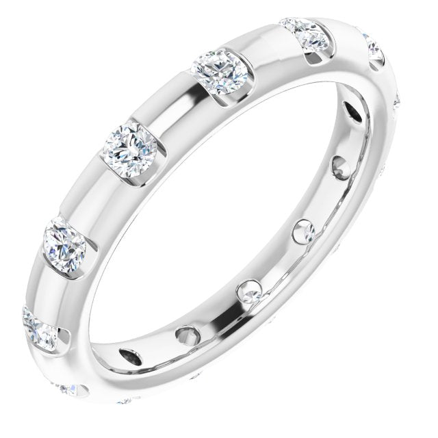 14K Rose Diamond Eternity Band