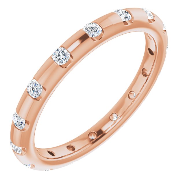 14K Rose Diamond Eternity Band