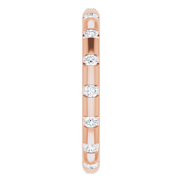 14K Rose Diamond Eternity Band