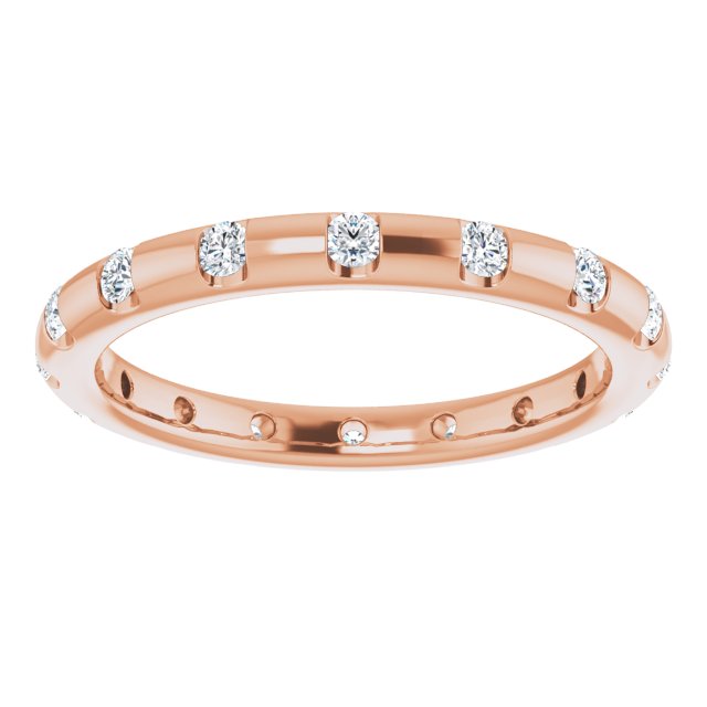 14K Rose Diamond Eternity Band