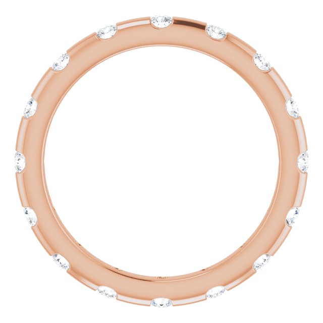 14K Rose Diamond Eternity Band