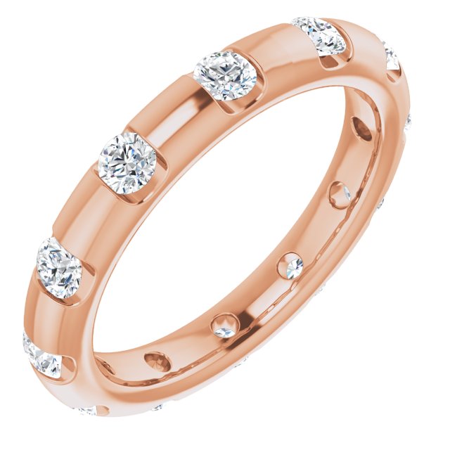 14K Rose Diamond Eternity Band