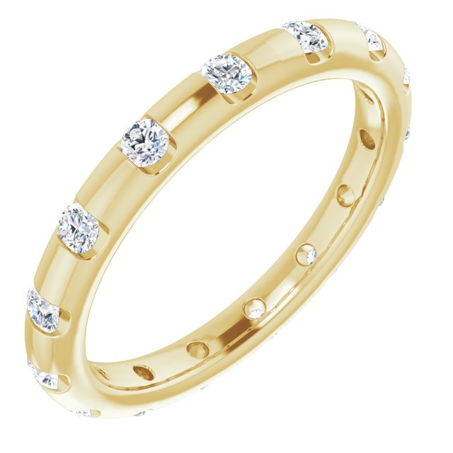 14K Rose Diamond Eternity Band