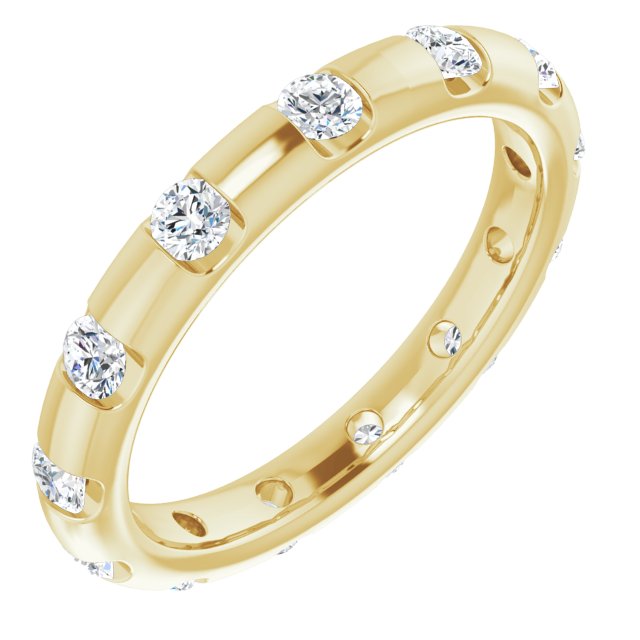 14K Rose Diamond Eternity Band