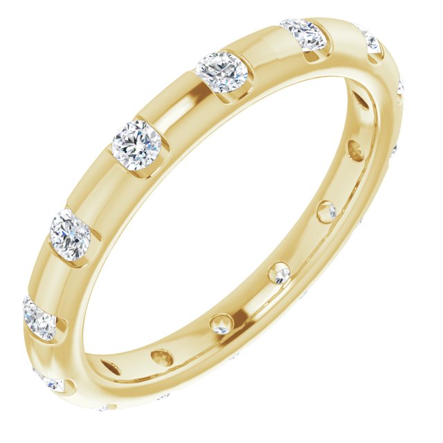 14K Rose Diamond Eternity Band