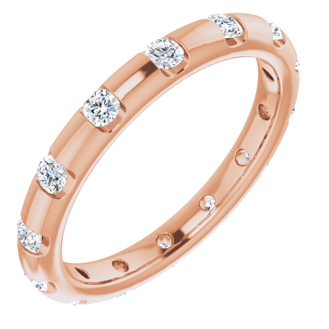 14K Rose Diamond Eternity Band