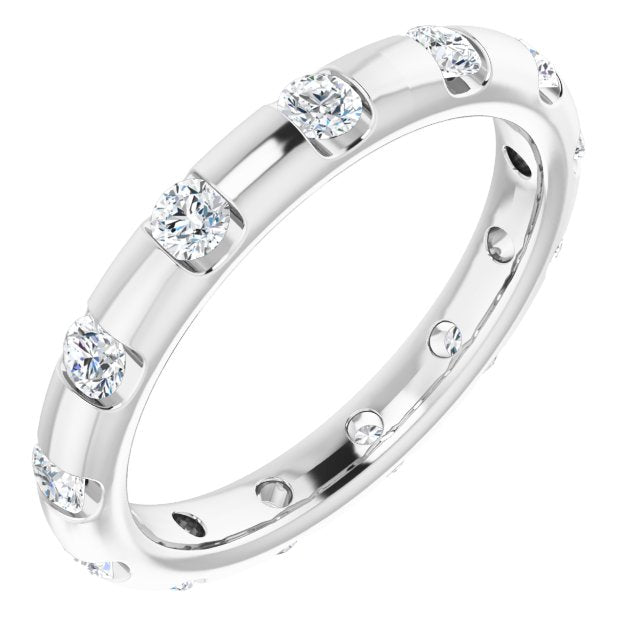 14K Rose Diamond Eternity Band