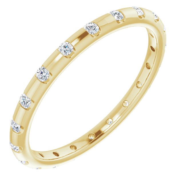 14K Rose Diamond Eternity Band