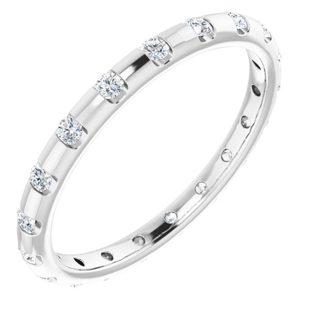 14K Rose Diamond Eternity Band