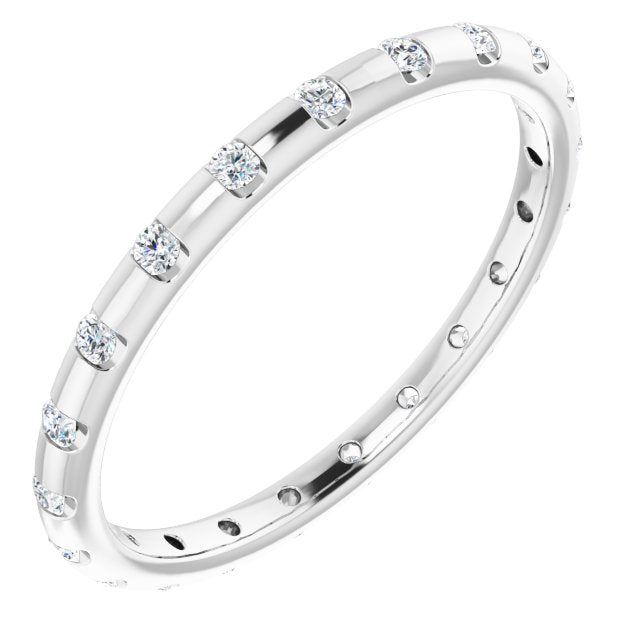 14K Rose Diamond Eternity Band