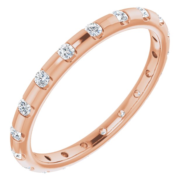 14K Rose Diamond Eternity Band