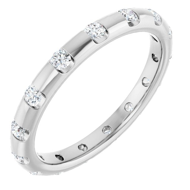 14K Rose Diamond Eternity Band