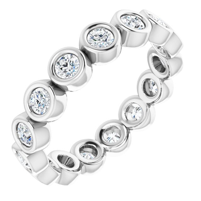 14K Rose Natural Diamond Eternity Band