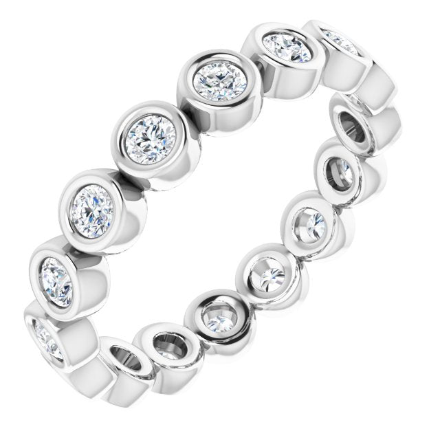 14K Rose Natural Diamond Eternity Band