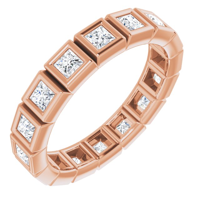 14K Rose Natural Diamond Eternity Band