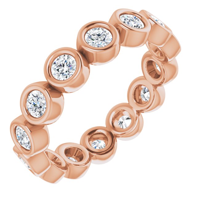 14K Rose Natural Diamond Eternity Band