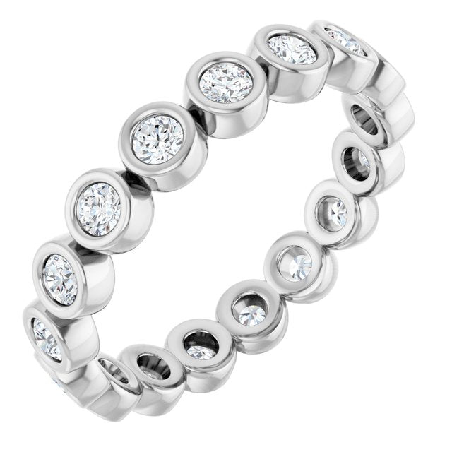 14K Rose Natural Diamond Eternity Band