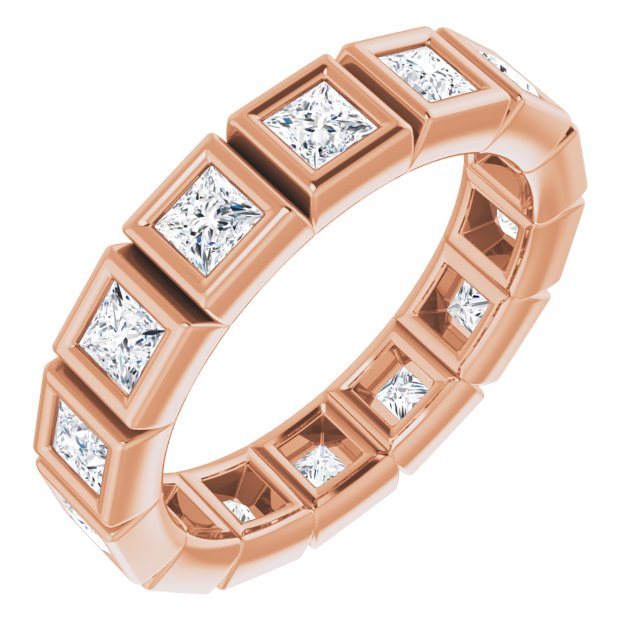 14K Rose Natural Diamond Eternity Band