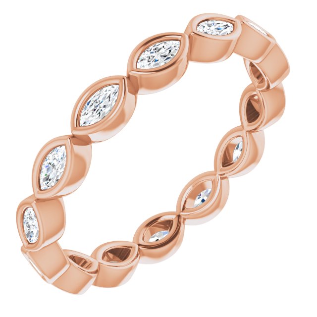 14K Rose Natural Diamond Eternity Band