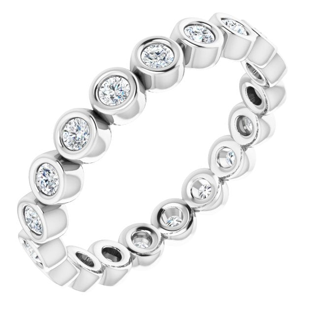 14K Rose Natural Diamond Eternity Band