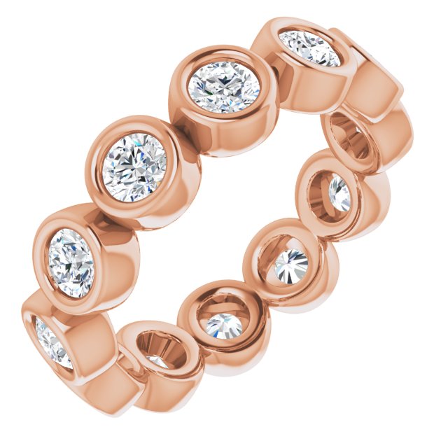 14K Rose Natural Diamond Eternity Band