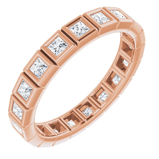 14K Rose Natural Diamond Eternity Band