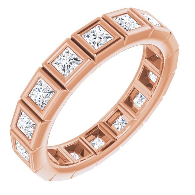 14K Rose Natural Diamond Eternity Band