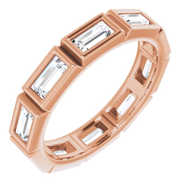 14K Rose Natural Diamond Eternity Band