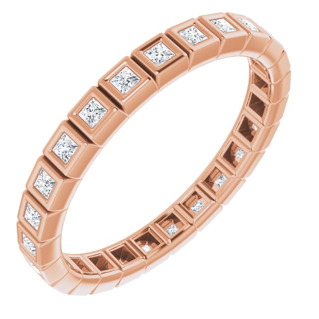 14K Rose Natural Diamond Eternity Band