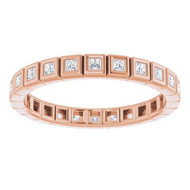14K Rose Natural Diamond Eternity Band