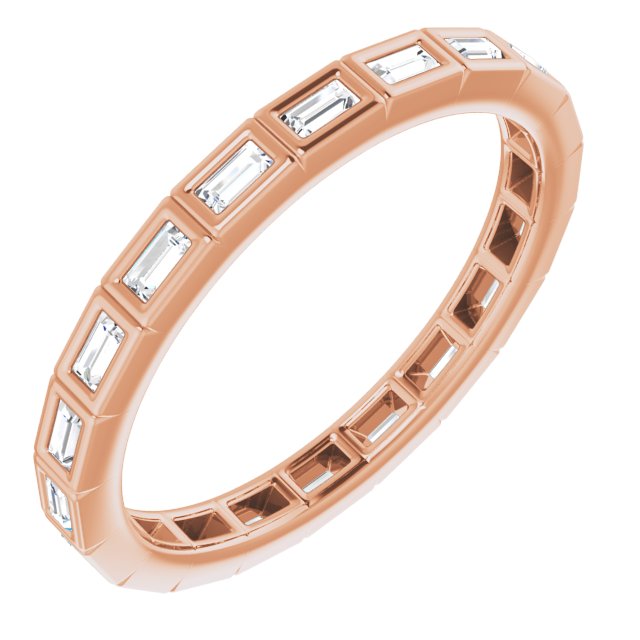 14K Rose Natural Diamond Eternity Band