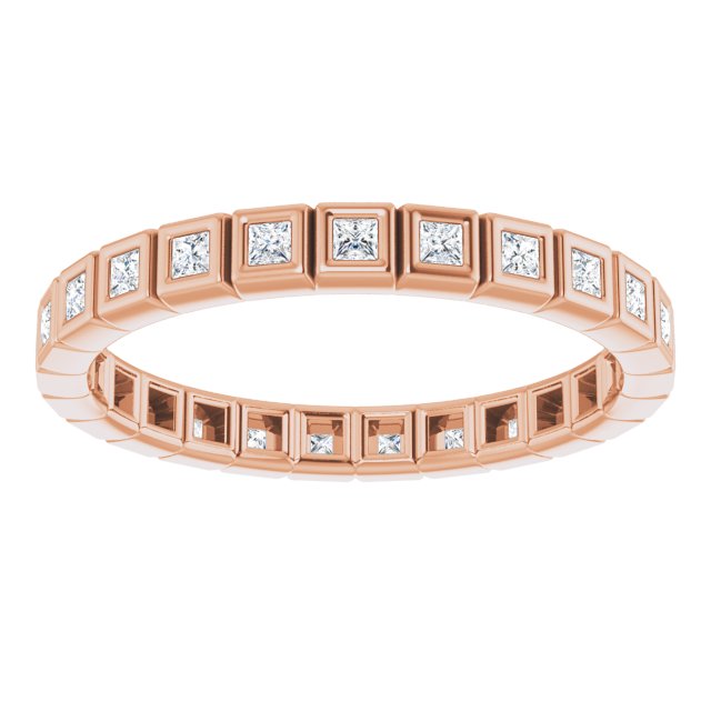14K Rose Natural Diamond Eternity Band