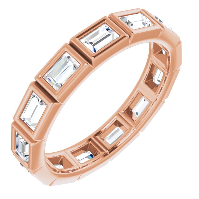 14K Rose Natural Diamond Eternity Band