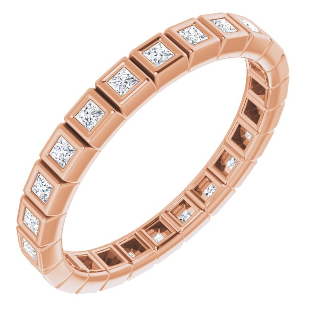 14K Rose Natural Diamond Eternity Band