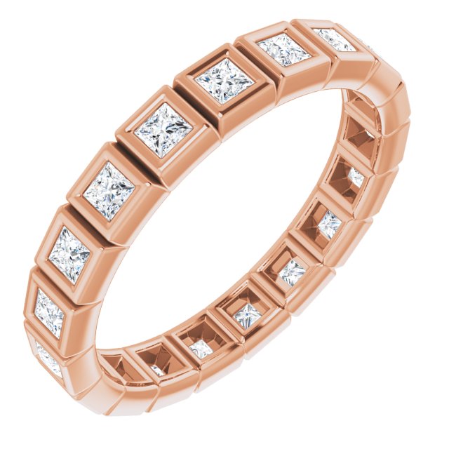 14K Rose Natural Diamond Eternity Band