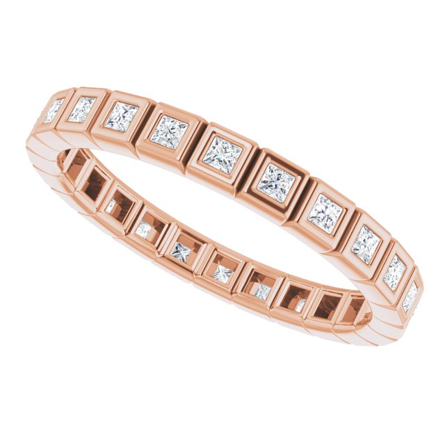 14K Rose Natural Diamond Eternity Band