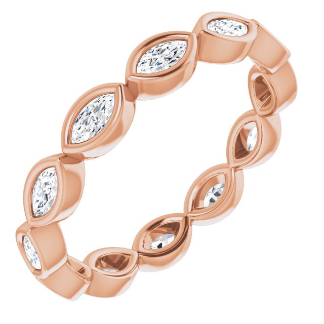 14K Rose Natural Diamond Eternity Band