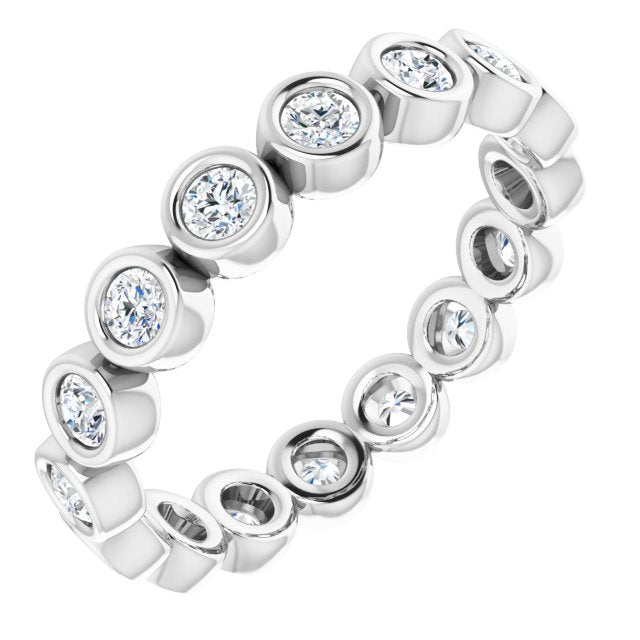 14K Rose Natural Diamond Eternity Band