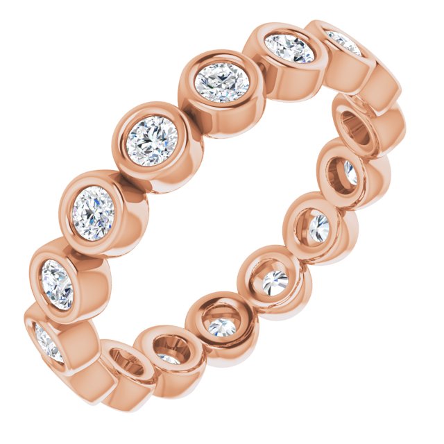 14K Rose Natural Diamond Eternity Band