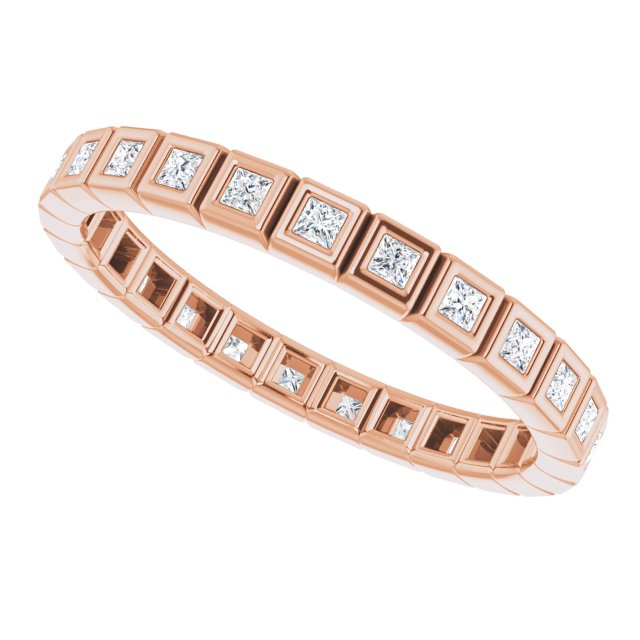 14K Rose Natural Diamond Eternity Band