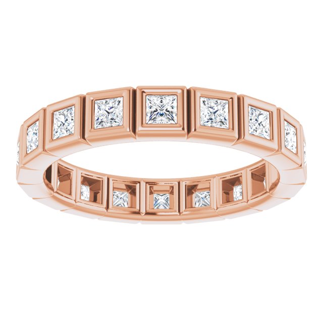 14K Rose Natural Diamond Eternity Band