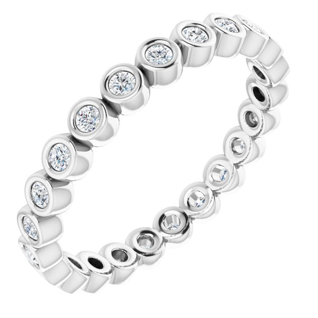 14K Rose Natural Diamond Eternity Band