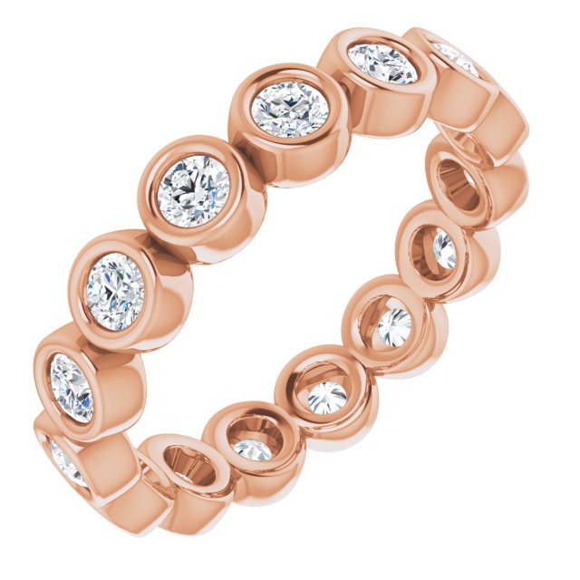 14K Rose Natural Diamond Eternity Band