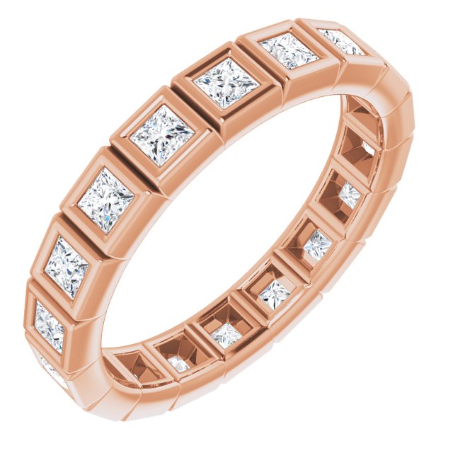 14K Rose Natural Diamond Eternity Band