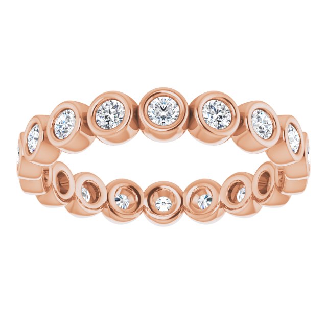 14K Rose Natural Diamond Eternity Band