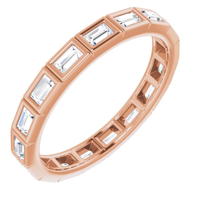 14K Rose Natural Diamond Eternity Band