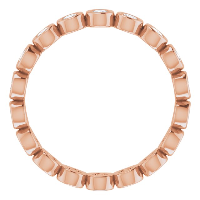 14K Rose Natural Diamond Eternity Band