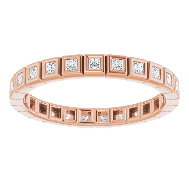 14K Rose Natural Diamond Eternity Band